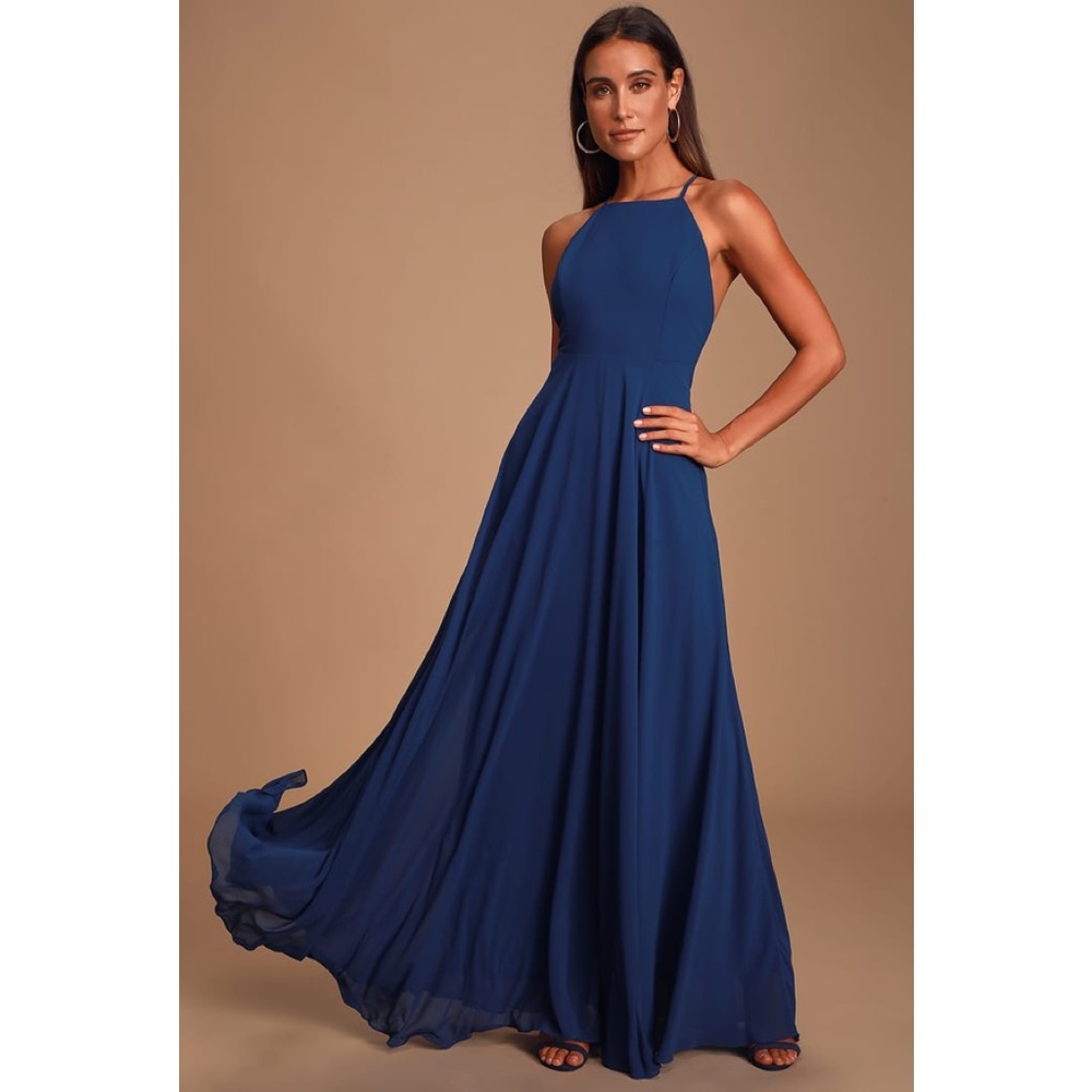 Lulu’s Mythical Kind of Love Navy Blue Dress, Size Small